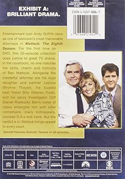 Matlock: the Eighth Season／ [DVD] [Import] Amazon.com: Matlock: Season 8 : Andy Griffith, Julie Sommars